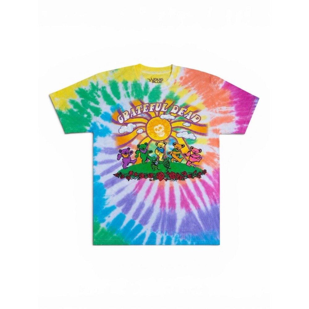 Liquid Blue Grateful Dead T-Shirt Men M Rainbow Tie Dye Dancing Bears 2021 Retro